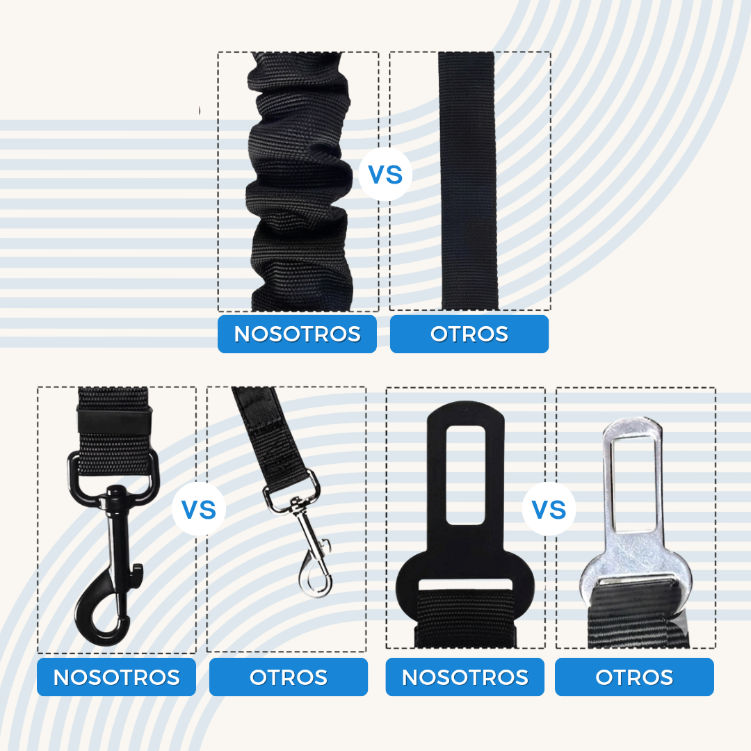 Material reforzado y ajuste del cintur&oacute;n de seguridad para mascotas